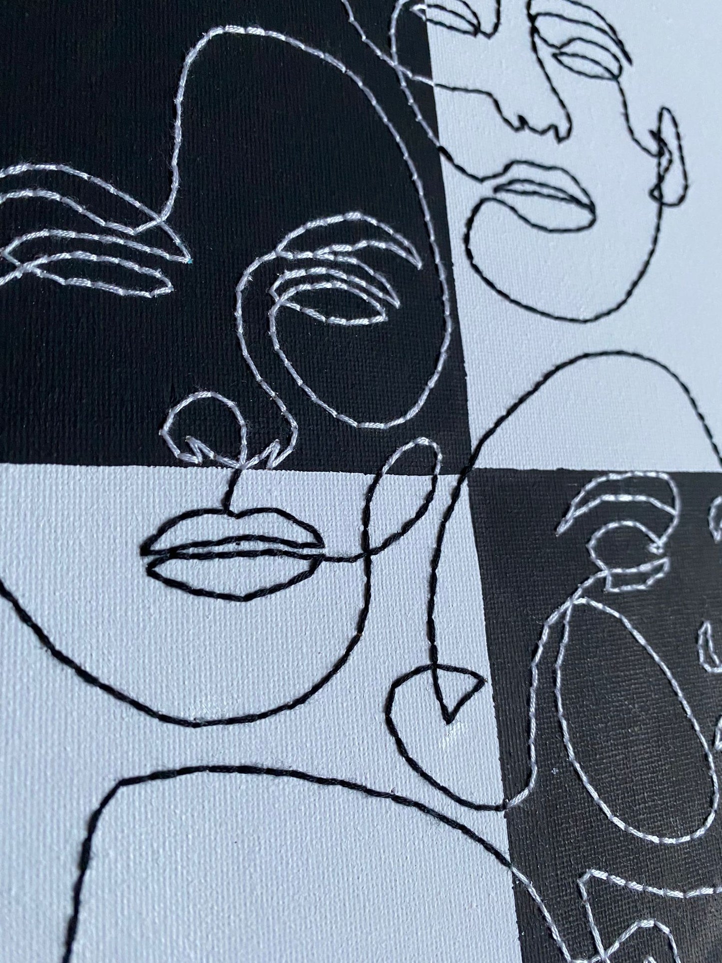 Faces - Embroidery on Canvas